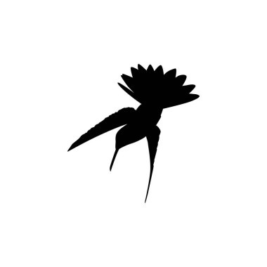 Flying Hummingbird Silhouette, Art Illustration, Website, Logo Gram, Pictogram veya Grafik Tasarım Elementi kullanılabilir. Vektör İllüstrasyonu