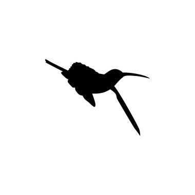 Flying Hummingbird Silhouette, Art Illustration, Website, Logo Gram, Pictogram veya Grafik Tasarım Elementi kullanılabilir. Vektör İllüstrasyonu