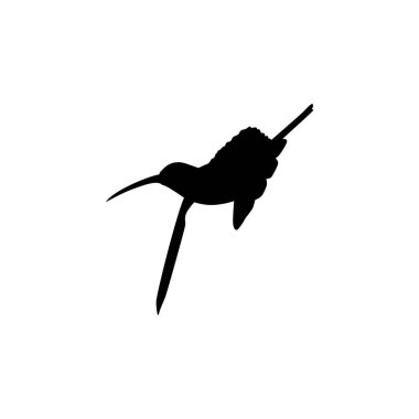 Flying Hummingbird Silhouette, Art Illustration, Website, Logo Gram, Pictogram veya Grafik Tasarım Elementi kullanılabilir. Vektör İllüstrasyonu