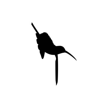 Flying Hummingbird Silhouette, Art Illustration, Website, Logo Gram, Pictogram veya Grafik Tasarım Elementi kullanılabilir. Vektör İllüstrasyonu