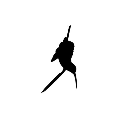 Flying Hummingbird Silhouette, Art Illustration, Website, Logo Gram, Pictogram veya Grafik Tasarım Elementi kullanılabilir. Vektör İllüstrasyonu