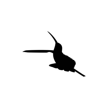 Flying Hummingbird Silhouette, Art Illustration, Website, Logo Gram, Pictogram veya Grafik Tasarım Elementi kullanılabilir. Vektör İllüstrasyonu