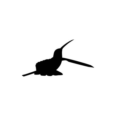 Flying Hummingbird Silhouette, Art Illustration, Website, Logo Gram, Pictogram veya Grafik Tasarım Elementi kullanılabilir. Vektör İllüstrasyonu