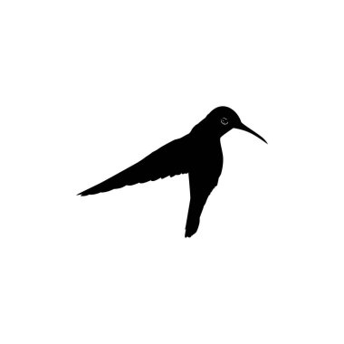 Flying Hummingbird Silhouette, Art Illustration, Website, Logo Gram, Pictogram veya Grafik Tasarım Elementi kullanılabilir. Vektör İllüstrasyonu