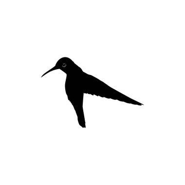 Flying Hummingbird Silhouette, Art Illustration, Website, Logo Gram, Pictogram veya Grafik Tasarım Elementi kullanılabilir. Vektör İllüstrasyonu
