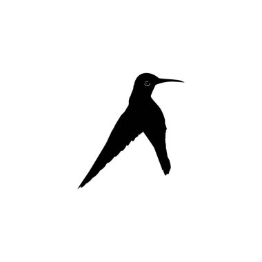 Flying Hummingbird Silhouette, Art Illustration, Website, Logo Gram, Pictogram veya Grafik Tasarım Elementi kullanılabilir. Vektör İllüstrasyonu