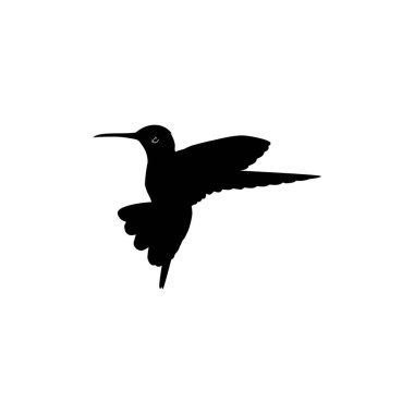 Flying Hummingbird Silhouette, Art Illustration, Website, Logo Gram, Pictogram veya Grafik Tasarım Elementi kullanılabilir. Vektör İllüstrasyonu