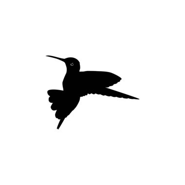 Flying Hummingbird Silhouette, Art Illustration, Website, Logo Gram, Pictogram veya Grafik Tasarım Elementi kullanılabilir. Vektör İllüstrasyonu