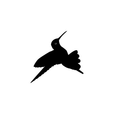 Flying Hummingbird Silhouette, Art Illustration, Website, Logo Gram, Pictogram veya Grafik Tasarım Elementi kullanılabilir. Vektör İllüstrasyonu