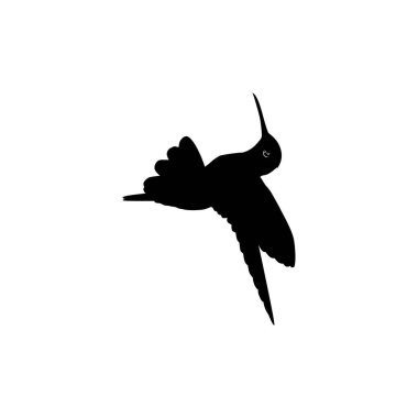 Flying Hummingbird Silhouette, Art Illustration, Website, Logo Gram, Pictogram veya Grafik Tasarım Elementi kullanılabilir. Vektör İllüstrasyonu