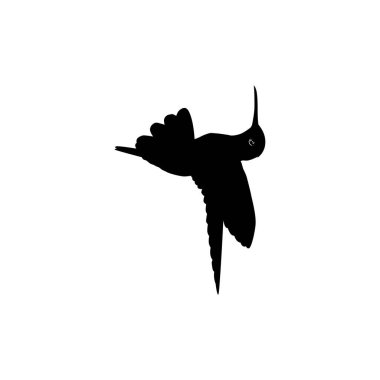 Flying Hummingbird Silhouette, Art Illustration, Website, Logo Gram, Pictogram veya Grafik Tasarım Elementi kullanılabilir. Vektör İllüstrasyonu