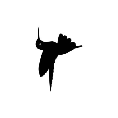 Flying Hummingbird Silhouette, Art Illustration, Website, Logo Gram, Pictogram veya Grafik Tasarım Elementi kullanılabilir. Vektör İllüstrasyonu
