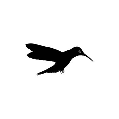 Flying Hummingbird Silhouette, Art Illustration, Website, Logo Gram, Pictogram veya Grafik Tasarım Elementi kullanılabilir. Vektör İllüstrasyonu