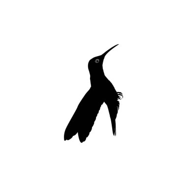 Flying Hummingbird Silhouette, Art Illustration, Website, Logo Gram, Pictogram veya Grafik Tasarım Elementi kullanılabilir. Vektör İllüstrasyonu