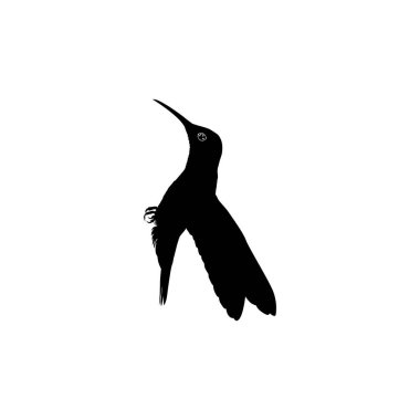 Flying Hummingbird Silhouette, Art Illustration, Website, Logo Gram, Pictogram veya Grafik Tasarım Elementi kullanılabilir. Vektör İllüstrasyonu