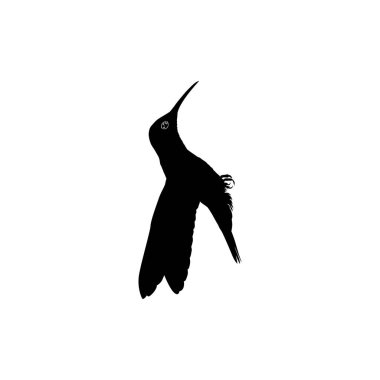 Flying Hummingbird Silhouette, Art Illustration, Website, Logo Gram, Pictogram veya Grafik Tasarım Elementi kullanılabilir. Vektör İllüstrasyonu
