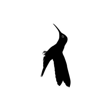 Flying Hummingbird Silhouette, Art Illustration, Website, Logo Gram, Pictogram veya Grafik Tasarım Elementi kullanılabilir. Vektör İllüstrasyonu