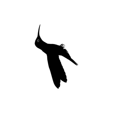 Flying Hummingbird Silhouette, Art Illustration, Website, Logo Gram, Pictogram veya Grafik Tasarım Elementi kullanılabilir. Vektör İllüstrasyonu
