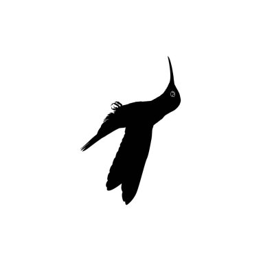 Flying Hummingbird Silhouette, Art Illustration, Website, Logo Gram, Pictogram veya Grafik Tasarım Elementi kullanılabilir. Vektör İllüstrasyonu