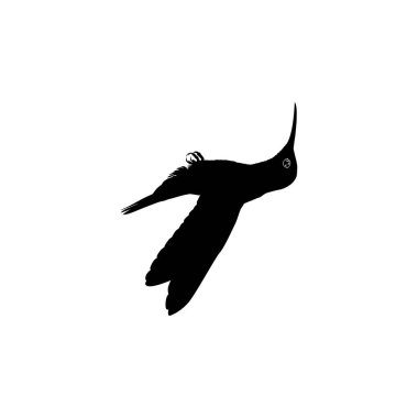Flying Hummingbird Silhouette, Art Illustration, Website, Logo Gram, Pictogram veya Grafik Tasarım Elementi kullanılabilir. Vektör İllüstrasyonu