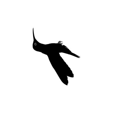 Flying Hummingbird Silhouette, Art Illustration, Website, Logo Gram, Pictogram veya Grafik Tasarım Elementi kullanılabilir. Vektör İllüstrasyonu