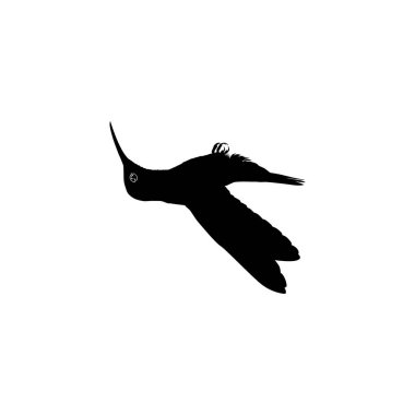 Flying Hummingbird Silhouette, Art Illustration, Website, Logo Gram, Pictogram veya Grafik Tasarım Elementi kullanılabilir. Vektör İllüstrasyonu