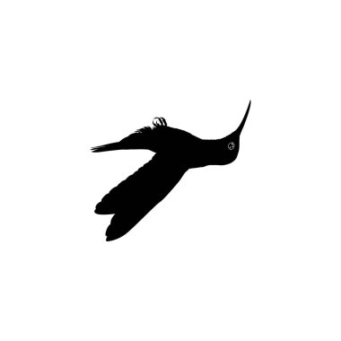 Flying Hummingbird Silhouette, Art Illustration, Website, Logo Gram, Pictogram veya Grafik Tasarım Elementi kullanılabilir. Vektör İllüstrasyonu