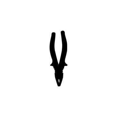 Pliers Silhouette, Düz Stil, Pictogram, Logo Gram, Art Illustration, Apps, Website, Icon, Symbol veya Grafik Tasarım Elementi için kullanılabilir. Vektör İllüstrasyonu