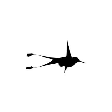 Flying Hummingbird Silhouette, Art Illustration, Website, Logo Gram, Pictogram veya Grafik Tasarım Elementi kullanılabilir. Vektör İllüstrasyonu