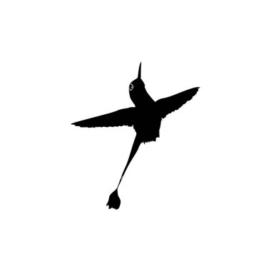 Flying Hummingbird Silhouette, Art Illustration, Website, Logo Gram, Pictogram veya Grafik Tasarım Elementi kullanılabilir. Vektör İllüstrasyonu