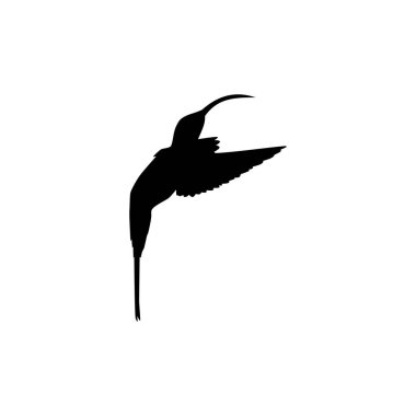 Flying Hummingbird Silhouette, Art Illustration, Website, Logo Gram, Pictogram veya Grafik Tasarım Elementi kullanılabilir. Vektör İllüstrasyonu