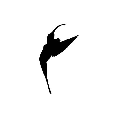 Flying Hummingbird Silhouette, Art Illustration, Website, Logo Gram, Pictogram veya Grafik Tasarım Elementi kullanılabilir. Vektör İllüstrasyonu