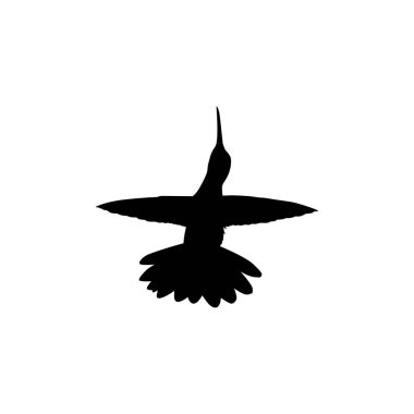 Flying Hummingbird Silhouette, Art Illustration, Website, Logo Gram, Pictogram veya Grafik Tasarım Elementi kullanılabilir. Vektör İllüstrasyonu