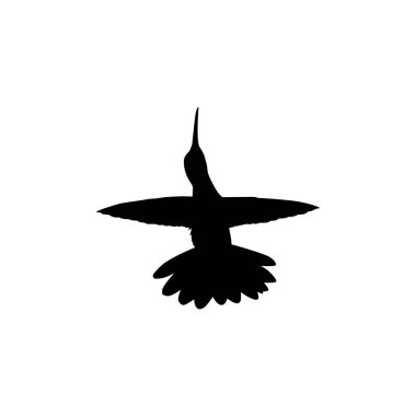 Flying Hummingbird Silhouette, Art Illustration, Website, Logo Gram, Pictogram veya Grafik Tasarım Elementi kullanılabilir. Vektör İllüstrasyonu