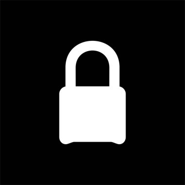 Asma kilit silueti, Düz Stil, Art Illustration, Pictogram, Logo Gram, Web sitesi veya Grafik Tasarım Elemanı için kullanılabilir. Vektör İllüstrasyonu