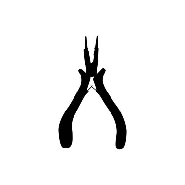Pliers Silhouette, Düz Stil, Pictogram, Logo Gram, Art Illustration, Apps, Website, Icon, Symbol veya Grafik Tasarım Elementi için kullanılabilir. Vektör İllüstrasyonu