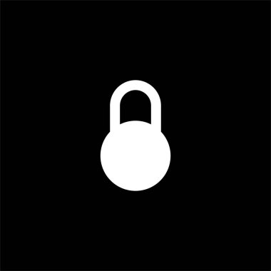 Asma kilit silueti, Düz Stil, Art Illustration, Pictogram, Logo Gram, Web sitesi veya Grafik Tasarım Elemanı için kullanılabilir. Vektör İllüstrasyonu