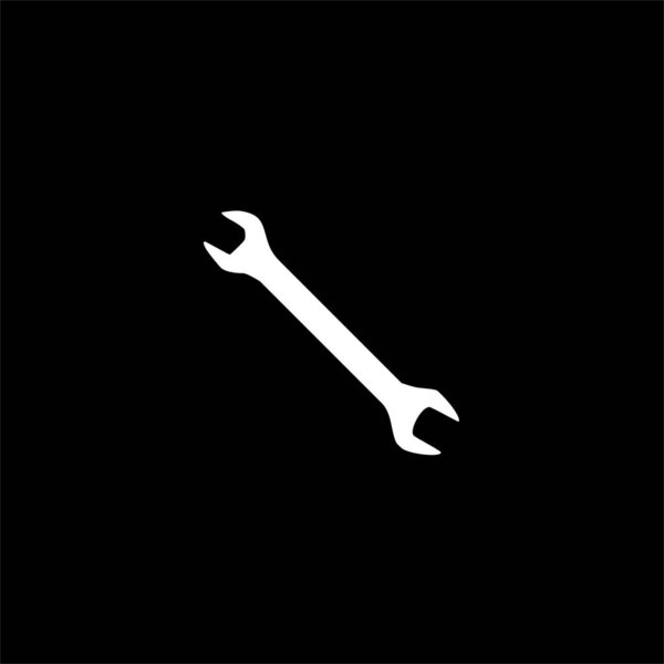 Wrench Silhouette, Flat Style, can use for Pictogram, Apps, Website, Logo Gram, Art Illustration, or Graphic Design Element. Vector Illustration