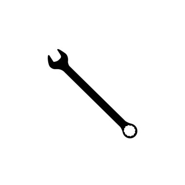 Wrench Silhouette, Düz Stil, Pictogram, Apps, Website, Logo Gram, Art Illustration veya Grafik Tasarım Elemanı için kullanılabilir. Vektör İllüstrasyonu