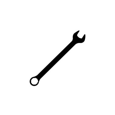 Wrench Silhouette, Düz Stil, Pictogram, Apps, Website, Logo Gram, Art Illustration veya Grafik Tasarım Elemanı için kullanılabilir. Vektör İllüstrasyonu