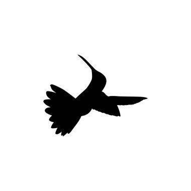 Flying Hummingbird Silhouette, Art Illustration, Website, Logo Gram, Pictogram veya Grafik Tasarım Elementi kullanılabilir. Vektör İllüstrasyonu