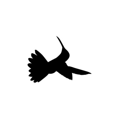 Flying Hummingbird Silhouette, Art Illustration, Website, Logo Gram, Pictogram veya Grafik Tasarım Elementi kullanılabilir. Vektör İllüstrasyonu