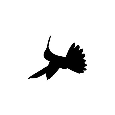 Flying Hummingbird Silhouette, Art Illustration, Website, Logo Gram, Pictogram veya Grafik Tasarım Elementi kullanılabilir. Vektör İllüstrasyonu