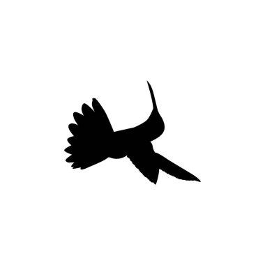 Flying Hummingbird Silhouette, Art Illustration, Website, Logo Gram, Pictogram veya Grafik Tasarım Elementi kullanılabilir. Vektör İllüstrasyonu