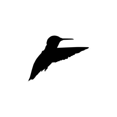 Flying Hummingbird Silhouette, Art Illustration, Website, Logo Gram, Pictogram veya Grafik Tasarım Elementi kullanılabilir. Vektör İllüstrasyonu