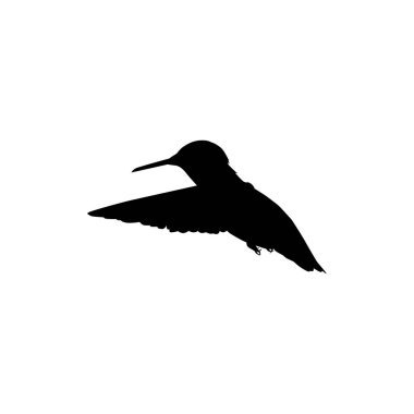 Flying Hummingbird Silhouette, Art Illustration, Website, Logo Gram, Pictogram veya Grafik Tasarım Elementi kullanılabilir. Vektör İllüstrasyonu