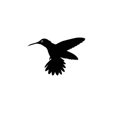 Flying Hummingbird Silhouette, Art Illustration, Website, Logo Gram, Pictogram veya Grafik Tasarım Elementi kullanılabilir. Vektör İllüstrasyonu