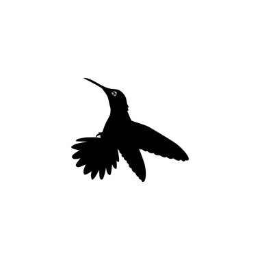 Flying Hummingbird Silhouette, Art Illustration, Website, Logo Gram, Pictogram veya Grafik Tasarım Elementi kullanılabilir. Vektör İllüstrasyonu