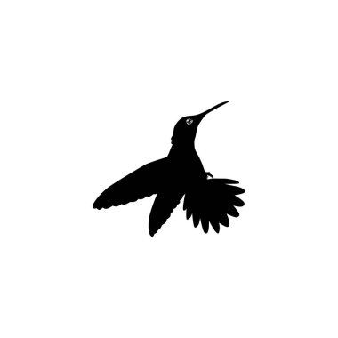 Flying Hummingbird Silhouette, Art Illustration, Website, Logo Gram, Pictogram veya Grafik Tasarım Elementi kullanılabilir. Vektör İllüstrasyonu