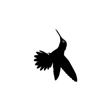 Flying Hummingbird Silhouette, Art Illustration, Website, Logo Gram, Pictogram veya Grafik Tasarım Elementi kullanılabilir. Vektör İllüstrasyonu